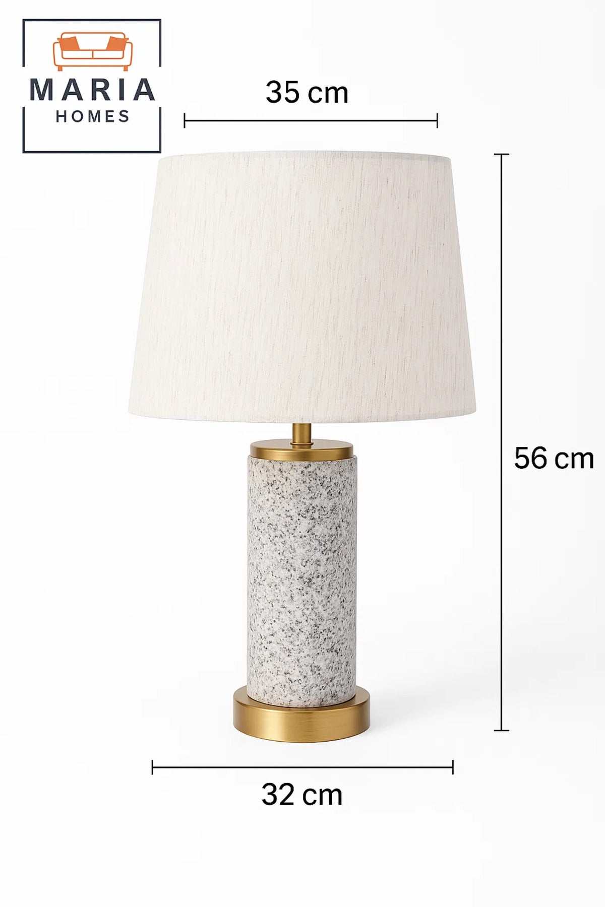 Granite-Textured Table Lamp with Gold Accents