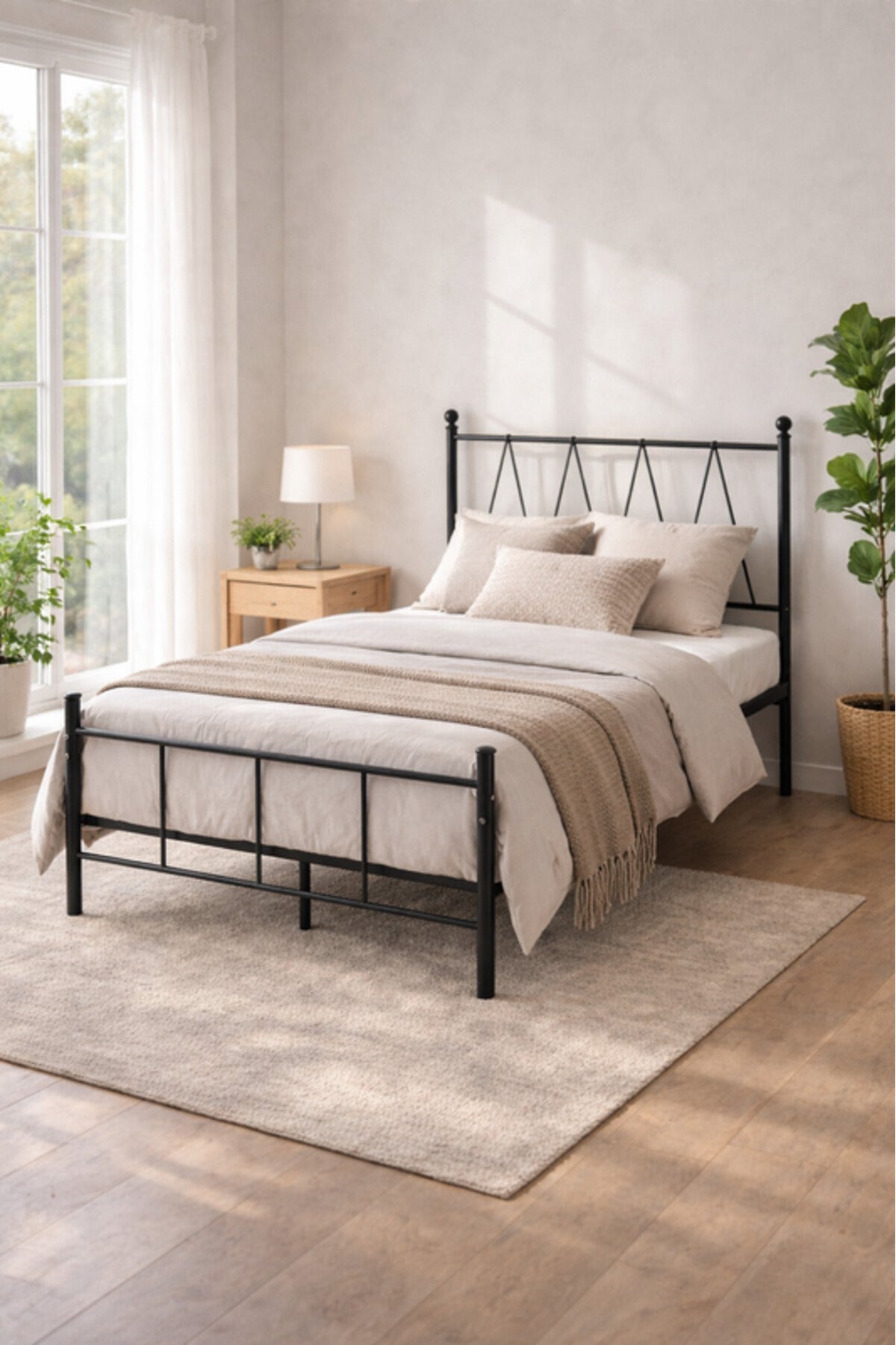 Black Metal Bed Frame modern design that fits well in bedrooms of different styles