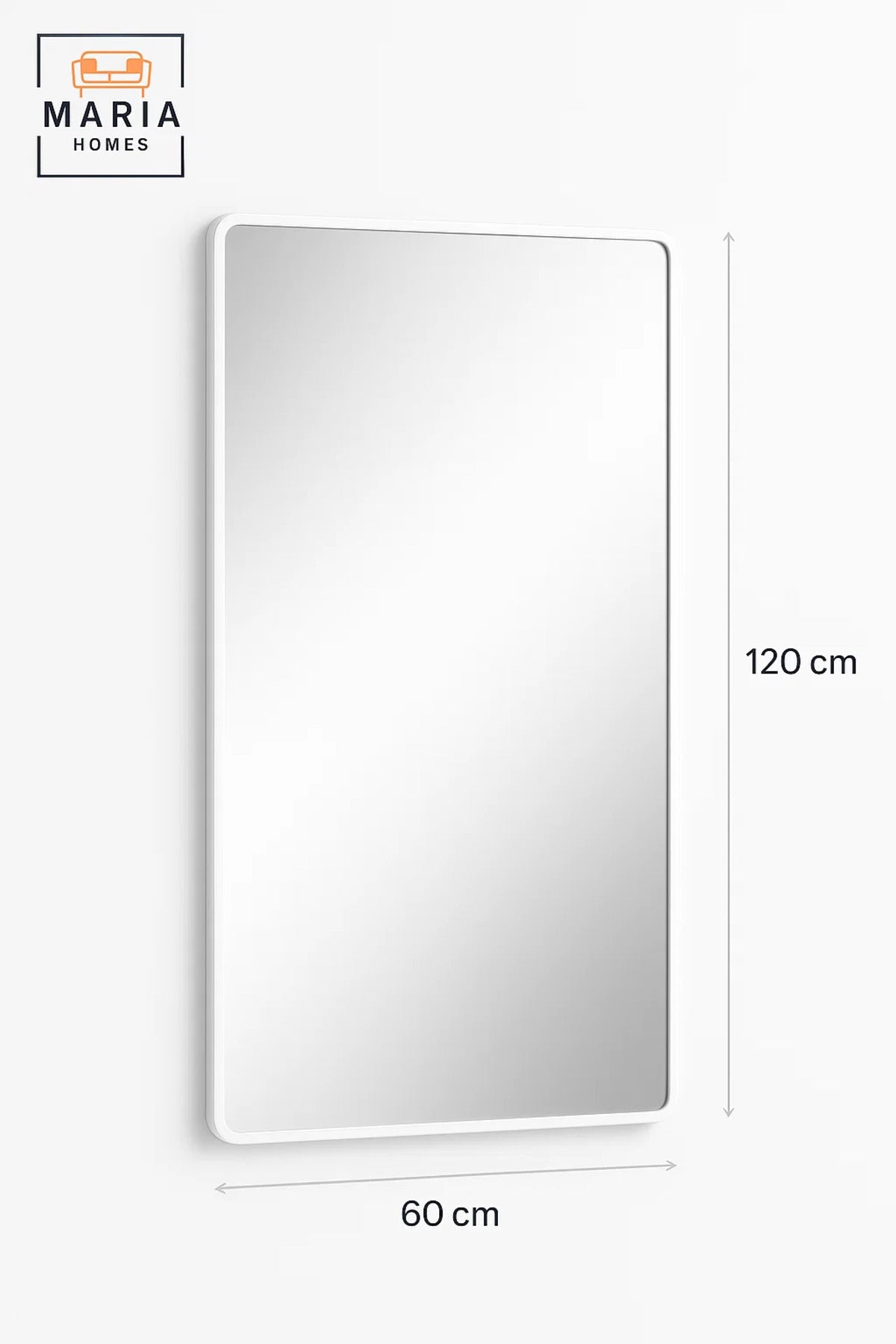 White Wall Mirror for Bedroom, Bathroom, Living Room, Dressing & Home D≈Ωcor 120x60 cm