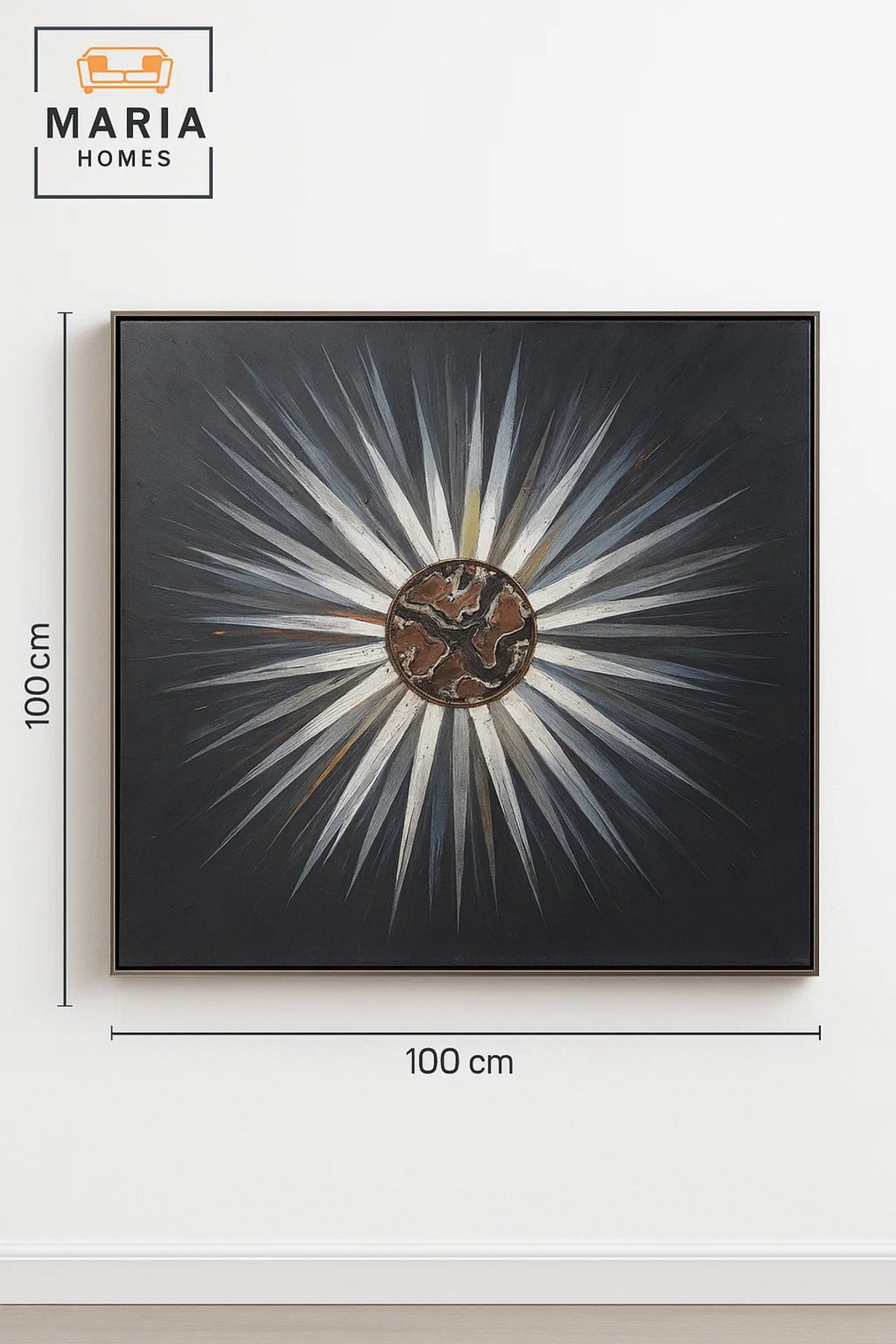 Modern Wall Art 100×100 – Abstract Frame & Luxury Wall Decor for Living Room