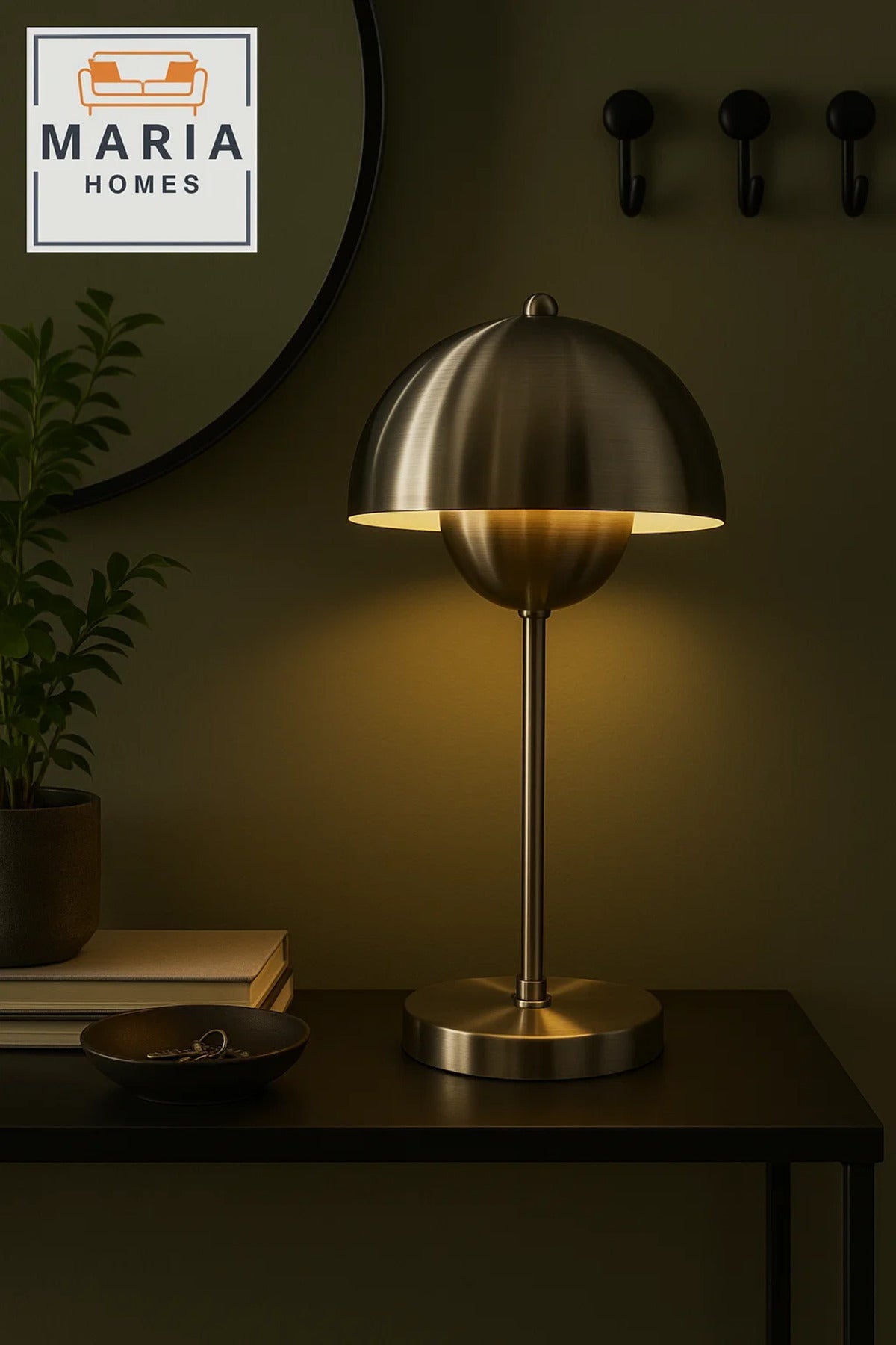 Brushed Metal Dome Desk Lamp