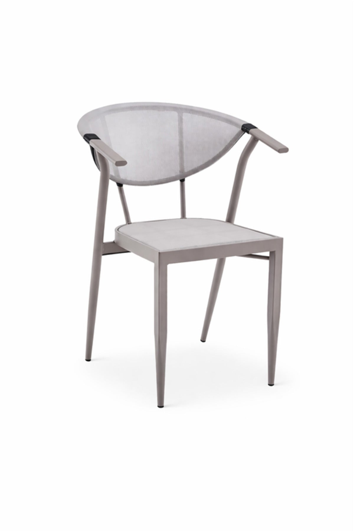 Light Beige Modern Dining Chair with Mesh Back and Armrests light beige modern Garden