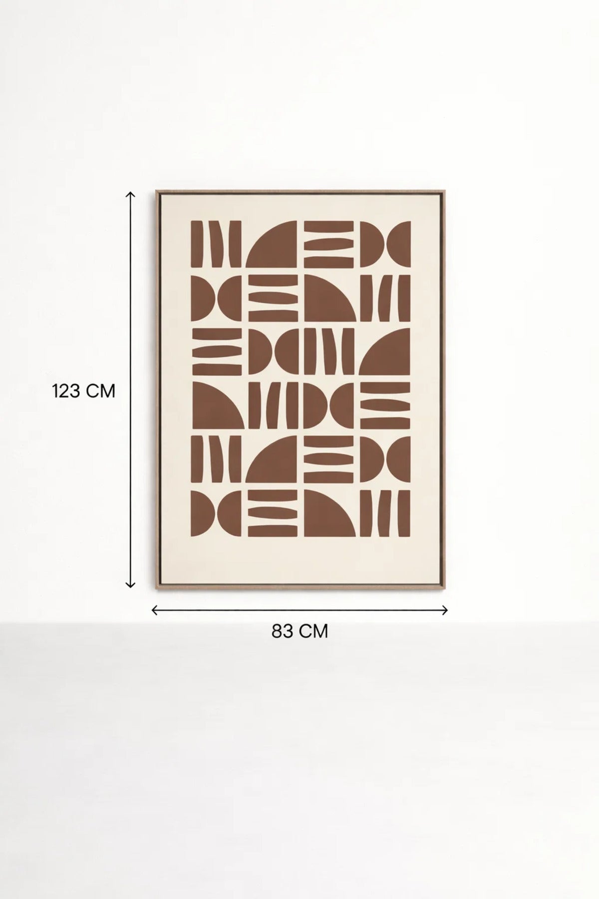Abstract Geometric Wall Art with Wooden Frame 123 x 83 cm