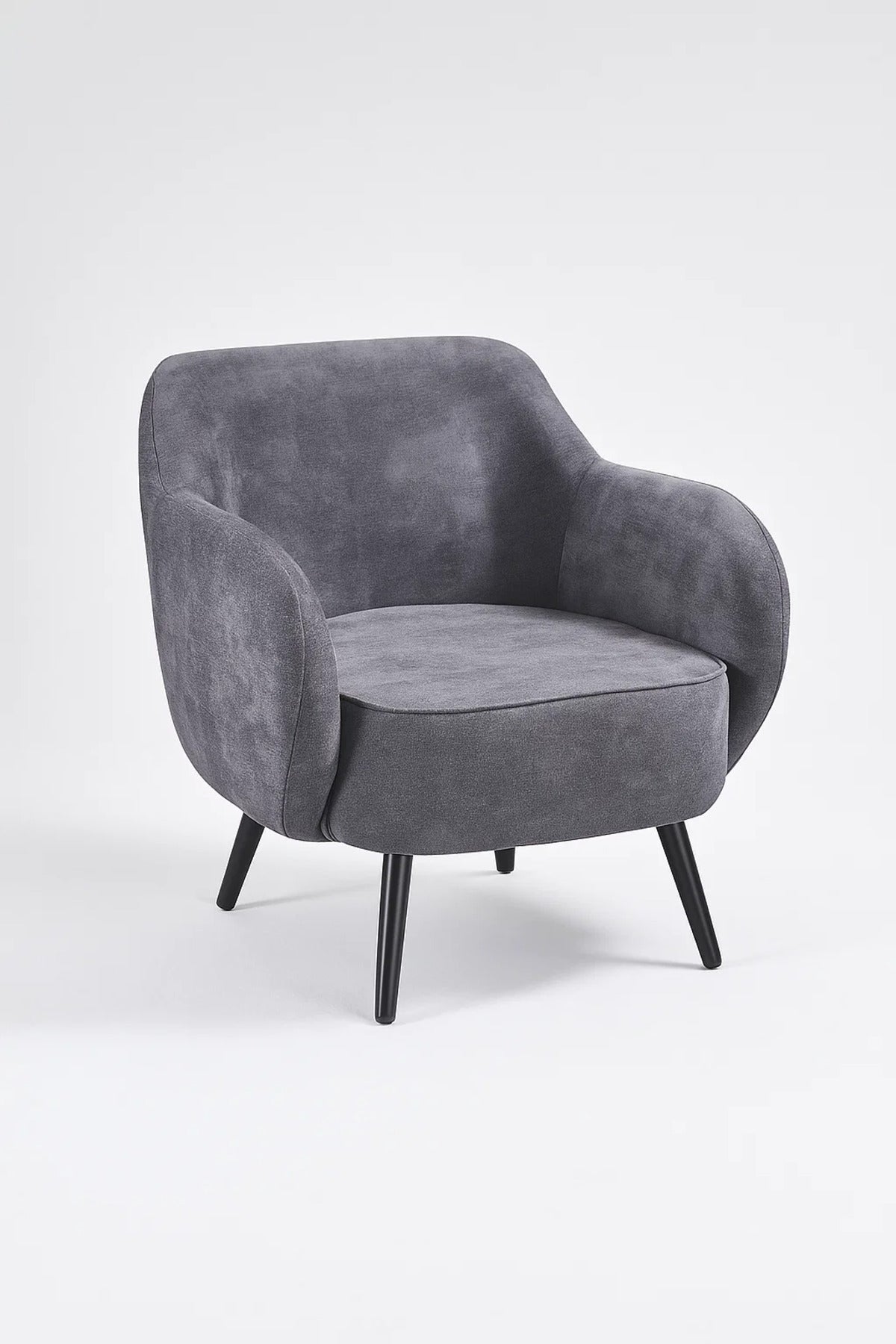 Dark Grey Fabric Armchair | Modern Comfortable Lounge Chair for Living Room & Office