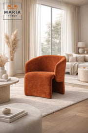 Modern Upholstered Lounge Chair Orange Comfortable Accent Armchair