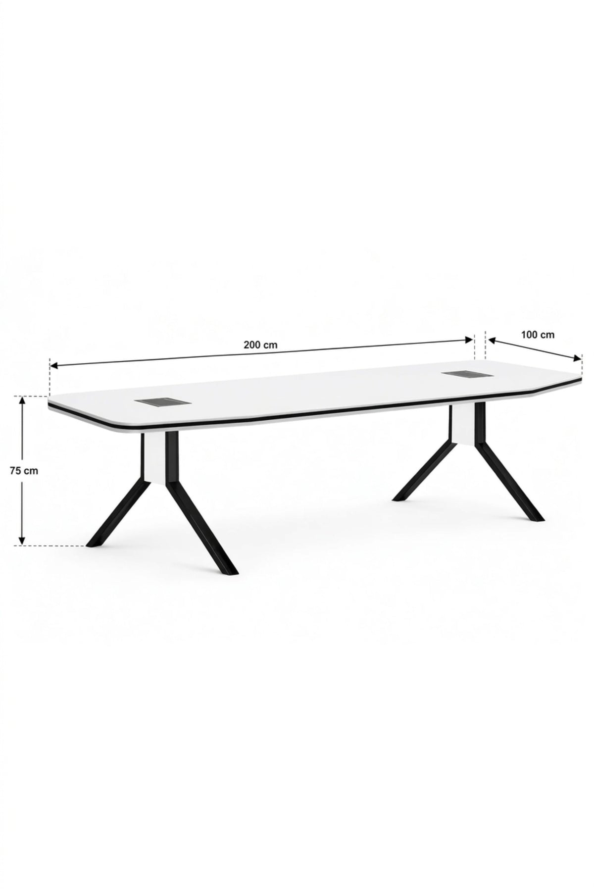 Modern Conference Table with Cable Management √ê Executive Meeting Room Table for Office & Boardroom