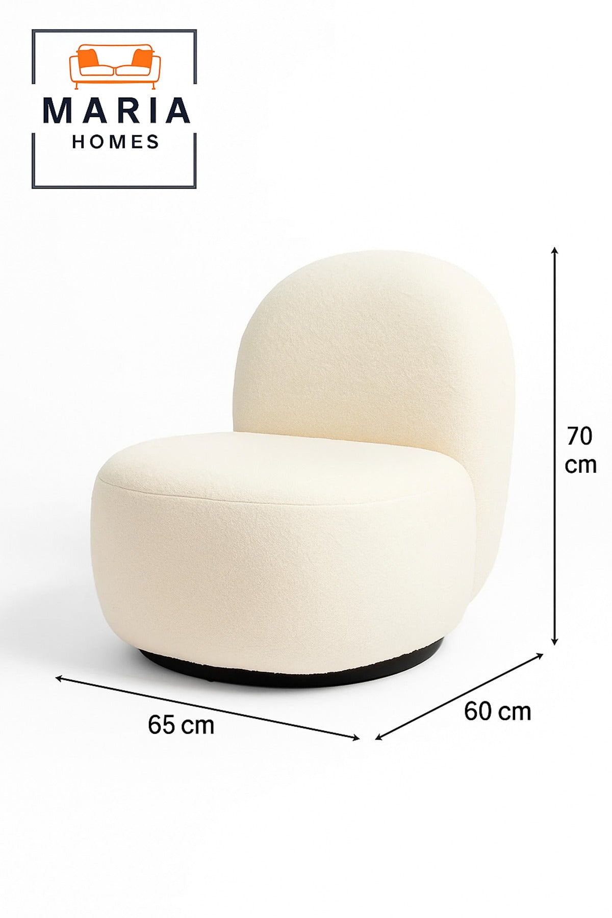 Contemporary White Swivel Lounge Chair Ð BouclŽ Fabric Accent Seating