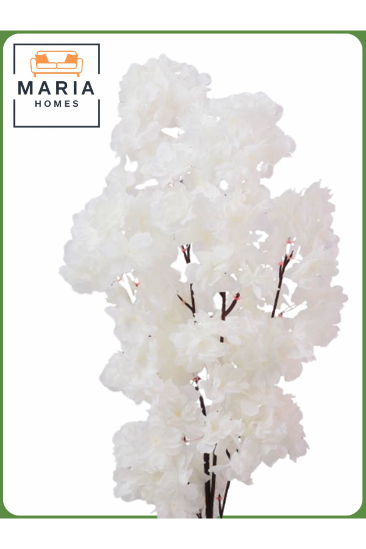 Artificial White Flower Tree 60 cm Ð Decorative Indoor Floral Plant with Black Pot