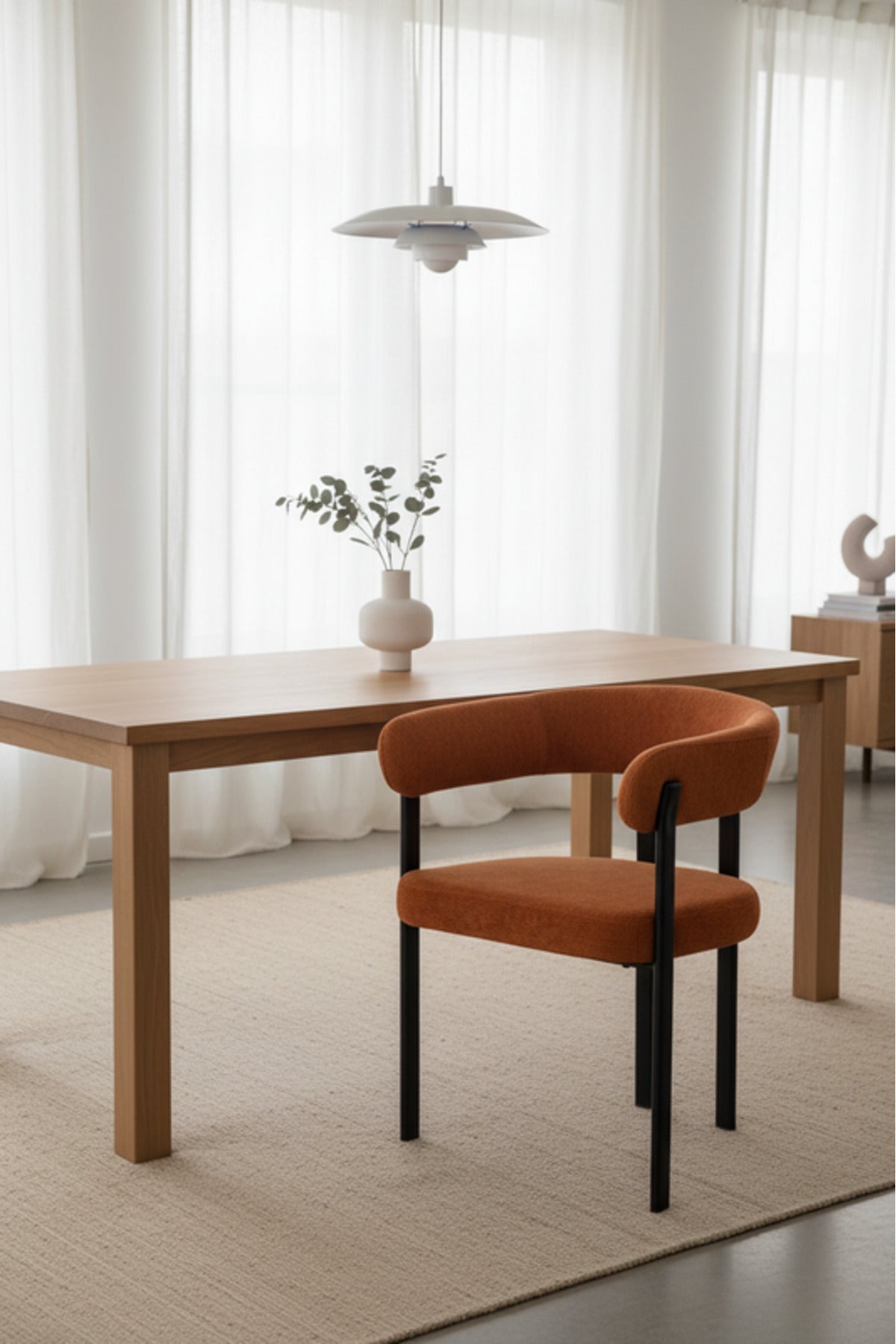 Modern Red Armchair with Black Metal Legs, 77x59x48 CM modern red armchair Dining Room
