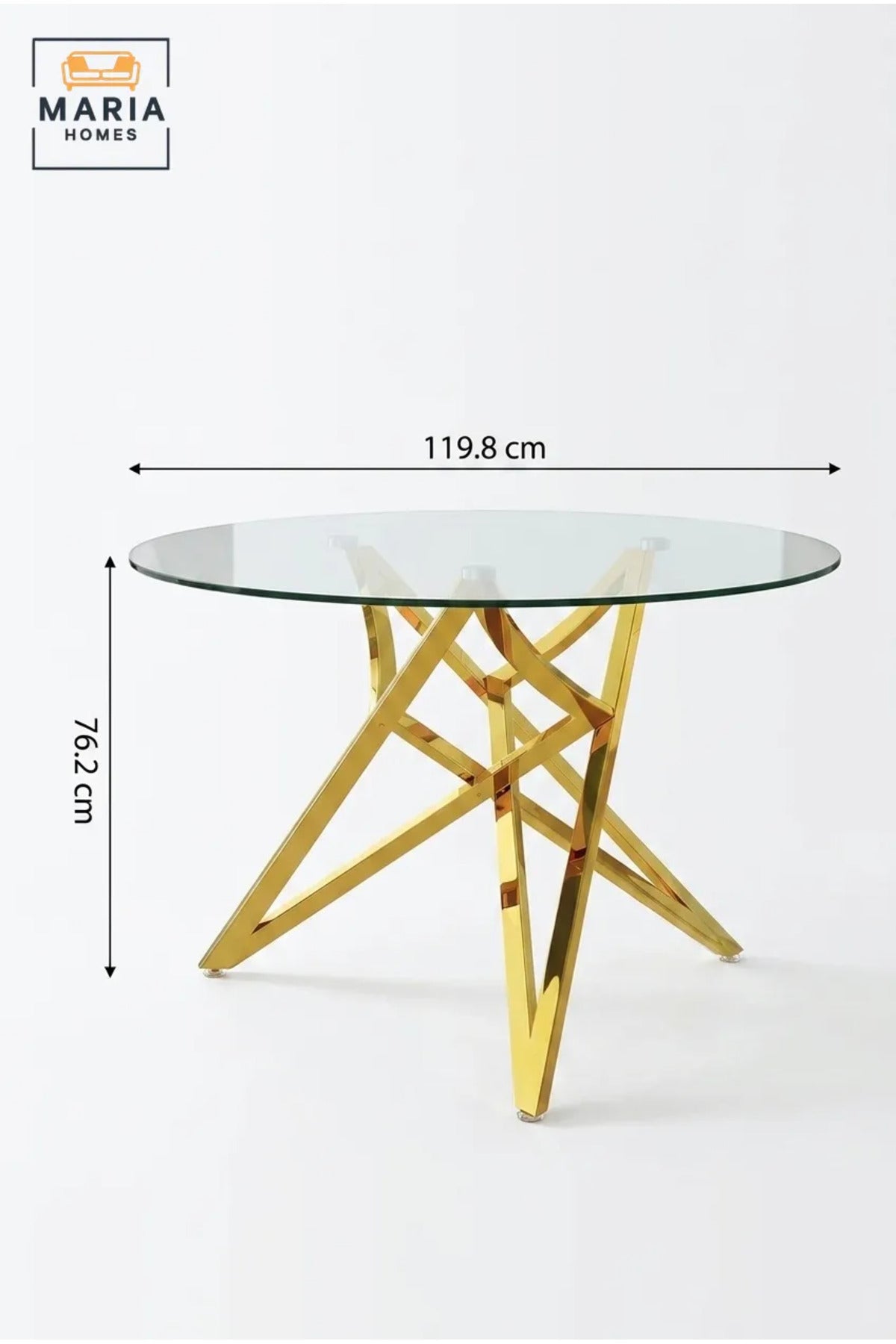 Modern Round Glass Coffee Table with Gold Metal Base √ê Luxury Tempered Glass Center Table for Living Room, Lounge & Contemporary Interiors