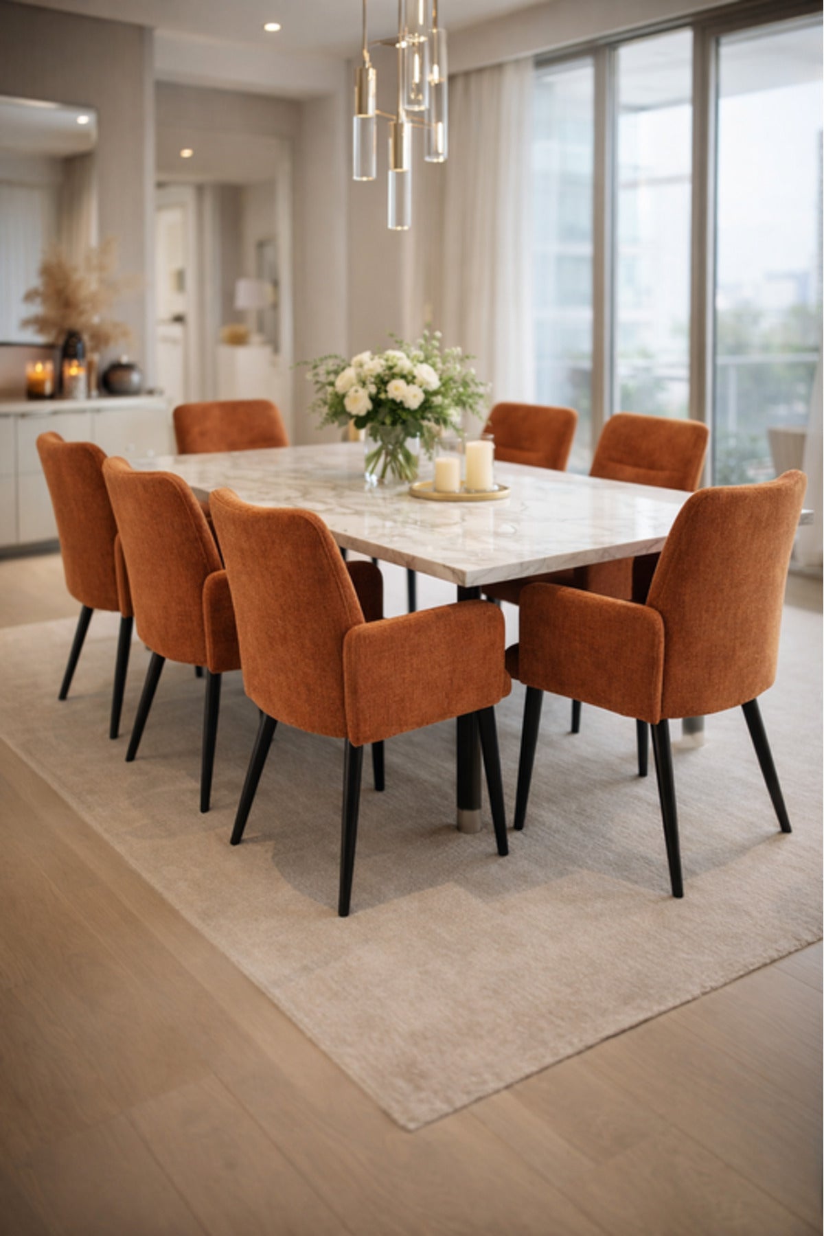 Red Armchair with Black Metal Legs, 90x55x47 CM red armchair Dining Room Chair