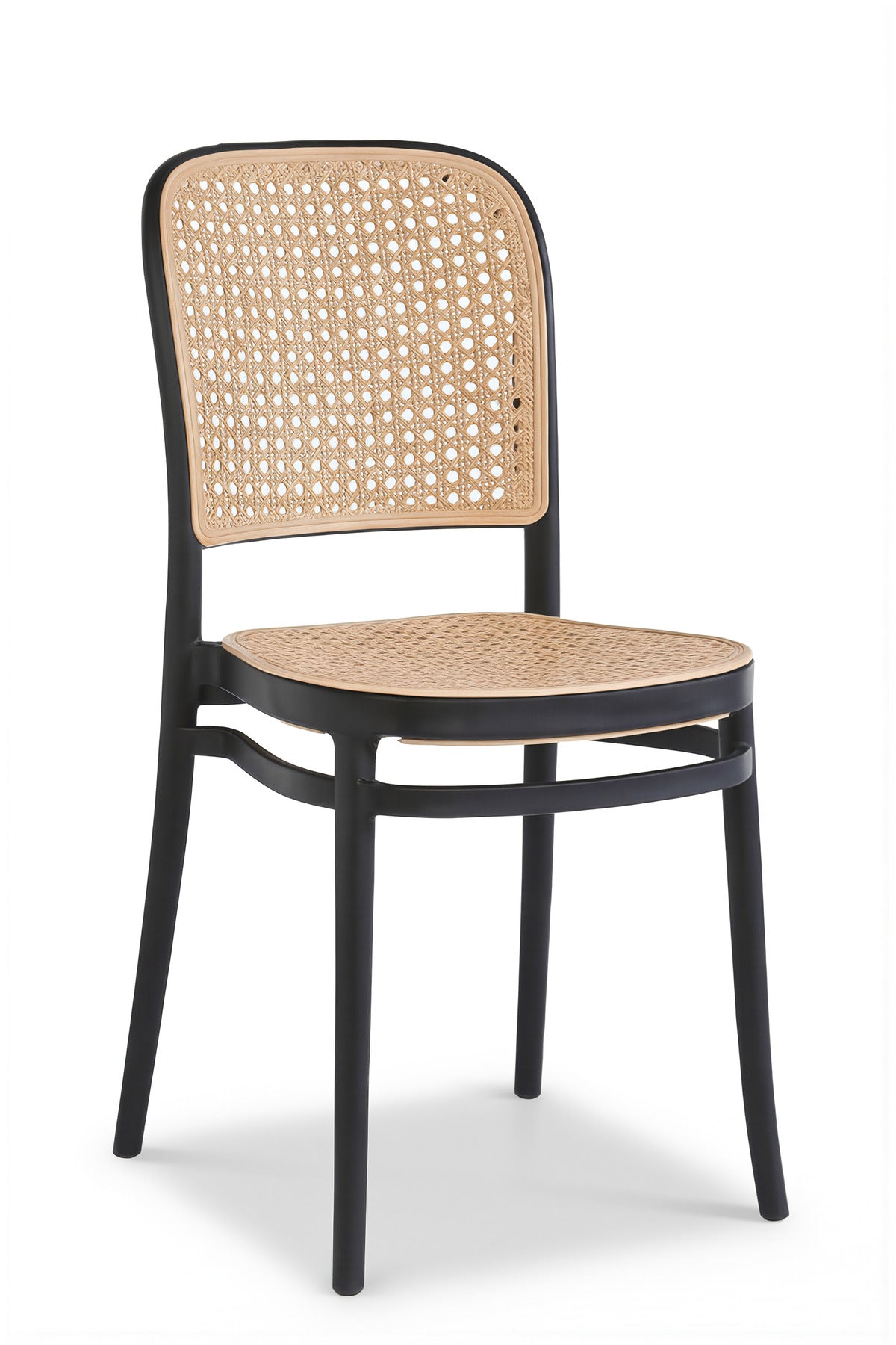 Plastic Rattan Back Dining Chair √ê Modern Lightweight Armless Indoor Outdoor Chair