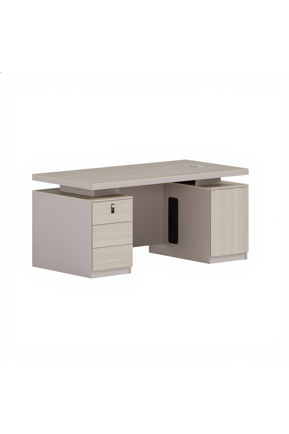 Modern P.O.MORANDI Executive Desk with Storage & Cable Panel