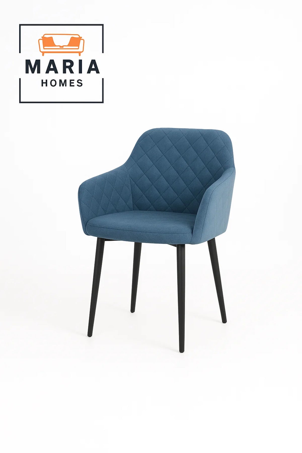 Blue Velvet Accent Chair with Metal Legs Ð Modern Upholstered Armchair for Home or Office