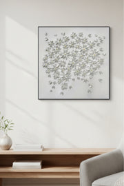 Floral Heart Decorative Wall Art Panel for Living Room and Bedroom 100x100cm floral