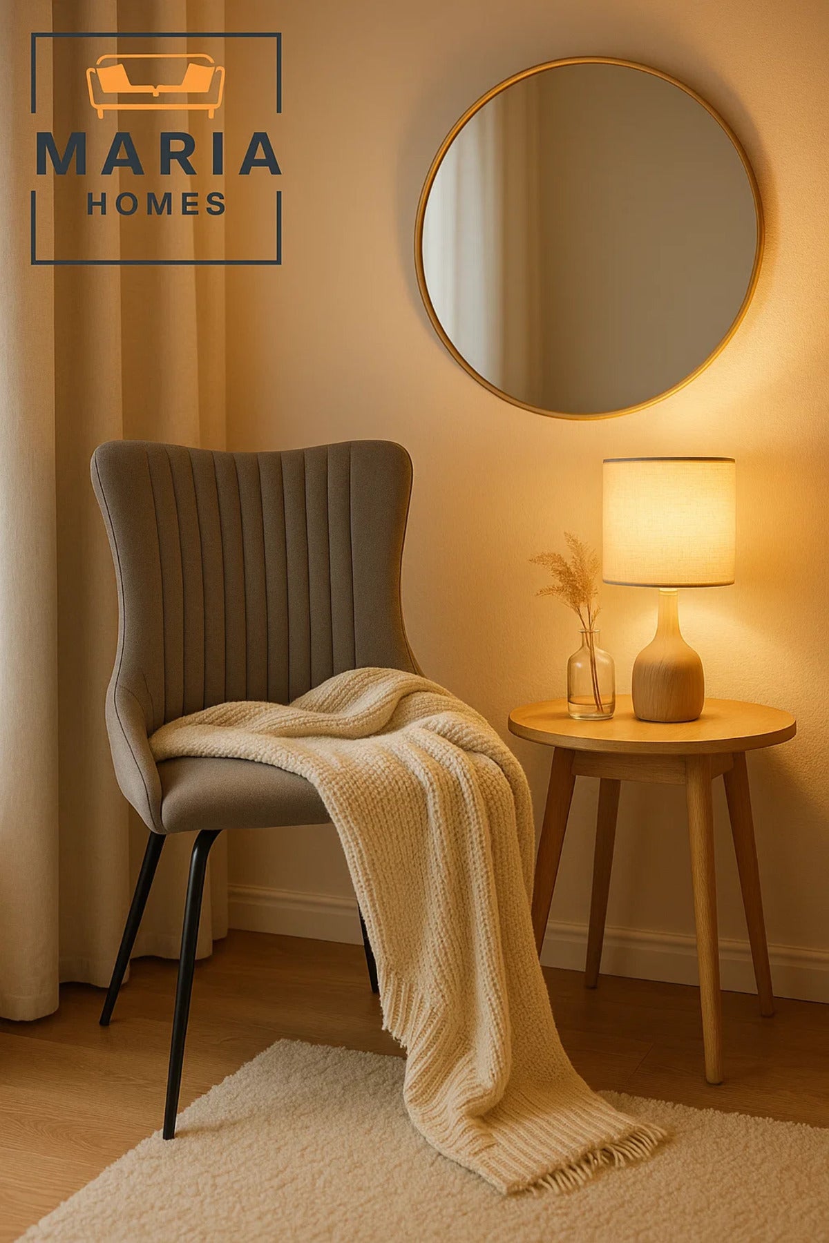 Modern Grey Fabric Dining Chair