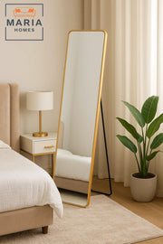 Golden Full-Length Standing Mirror Ð Sleek 160x40 cm Design for Modern Interiors