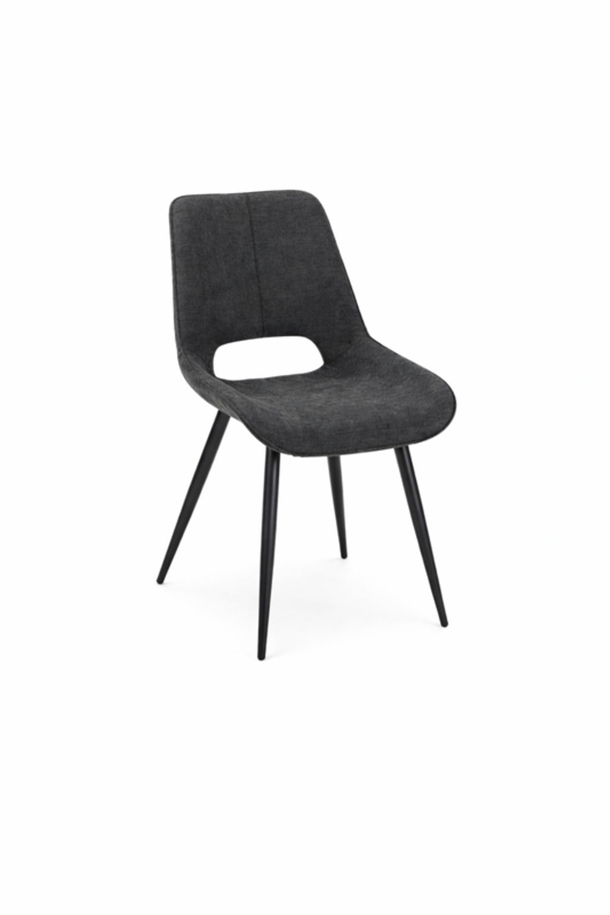 Dark Grey Fabric Dining Chair 87x49x46cm Modern dark grey fabric Kitchen