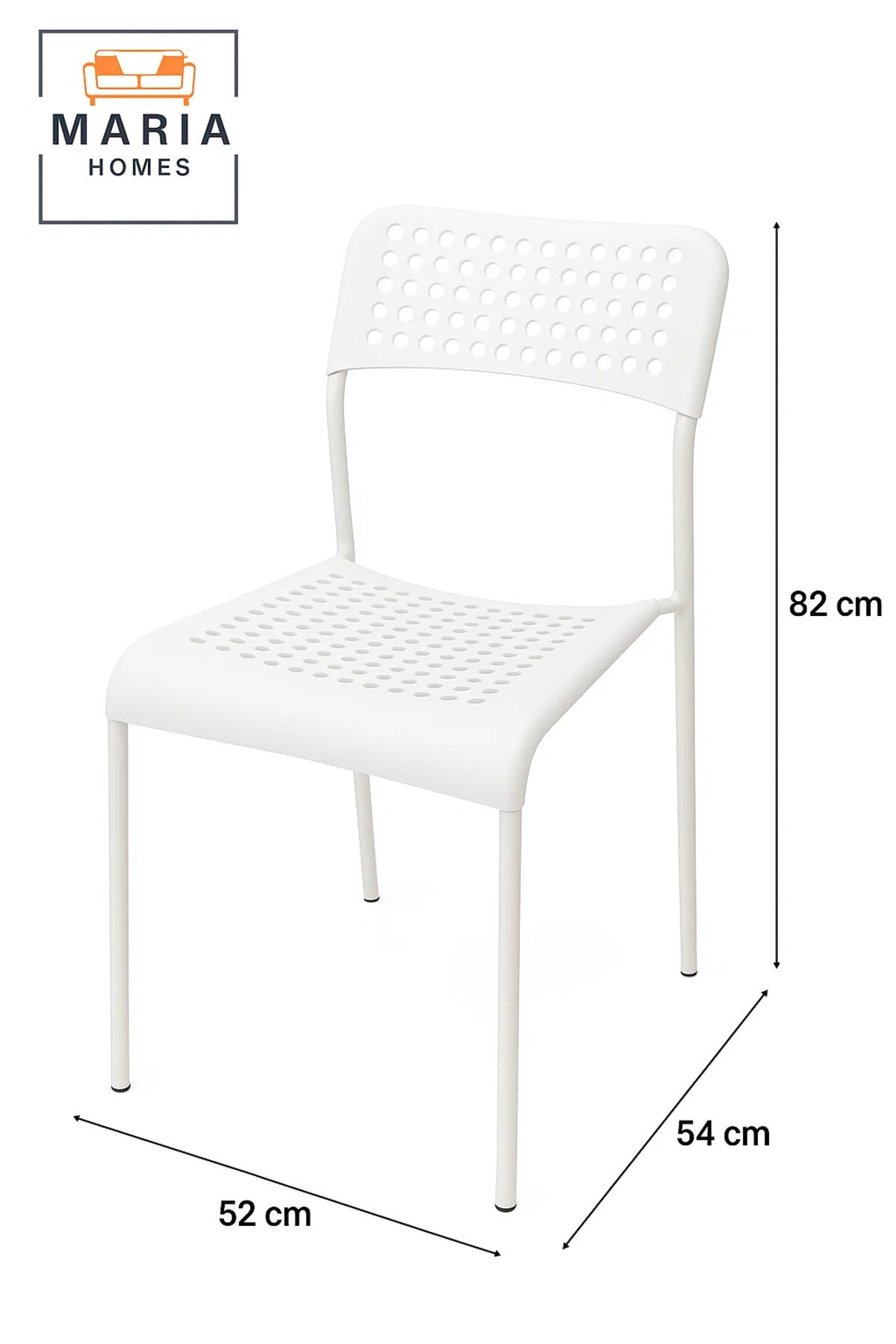 White Perforated Plastic Chair Ð Lightweight, Stackable & Ventilated Seating Solution
