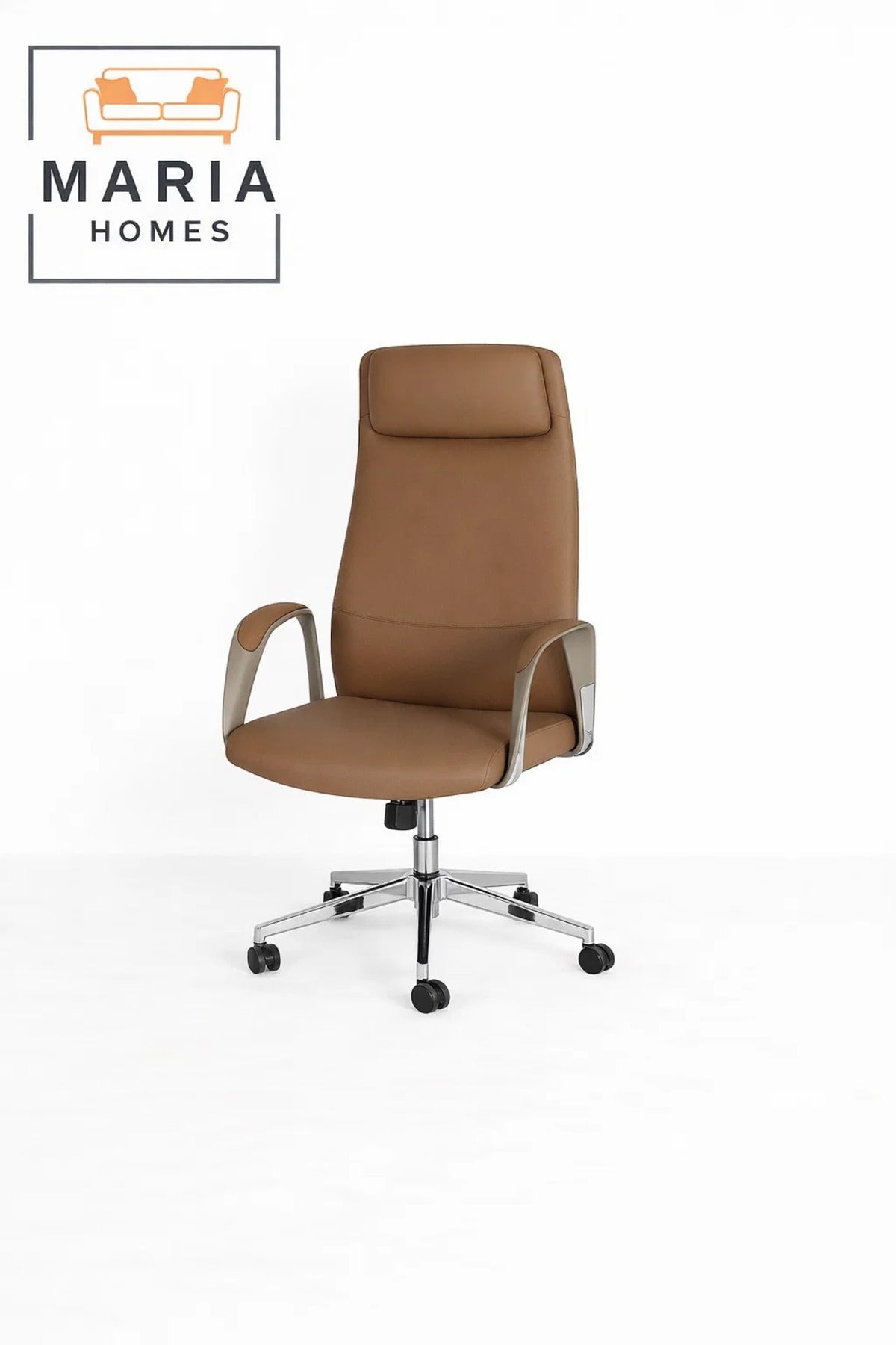 Brown Executive Office Chair with Wheels Ð Ergonomic High Back Computer Chair