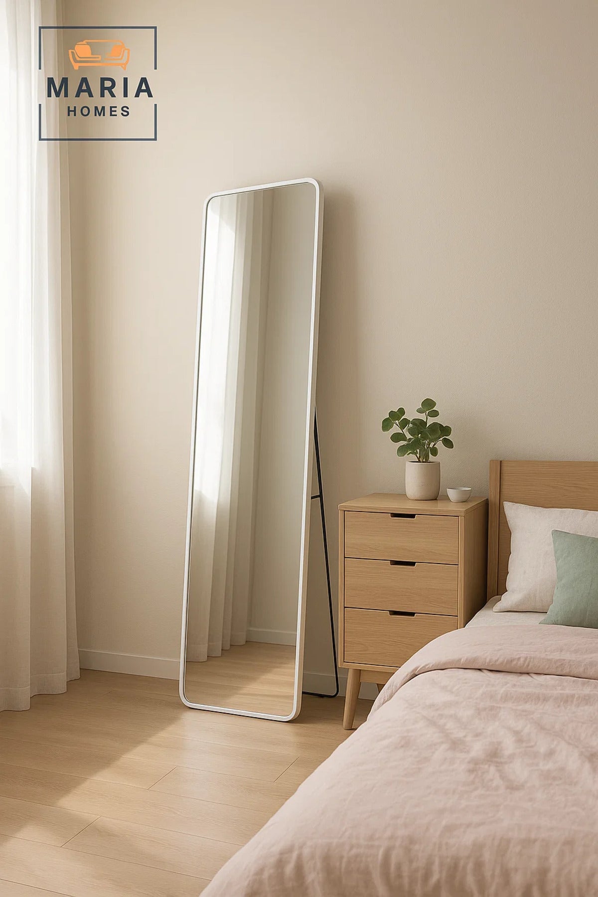 White Full Length Mirror Standing Modern Dressing Floor Mirror Home D≈Ωcor Wall Mounted 170_50