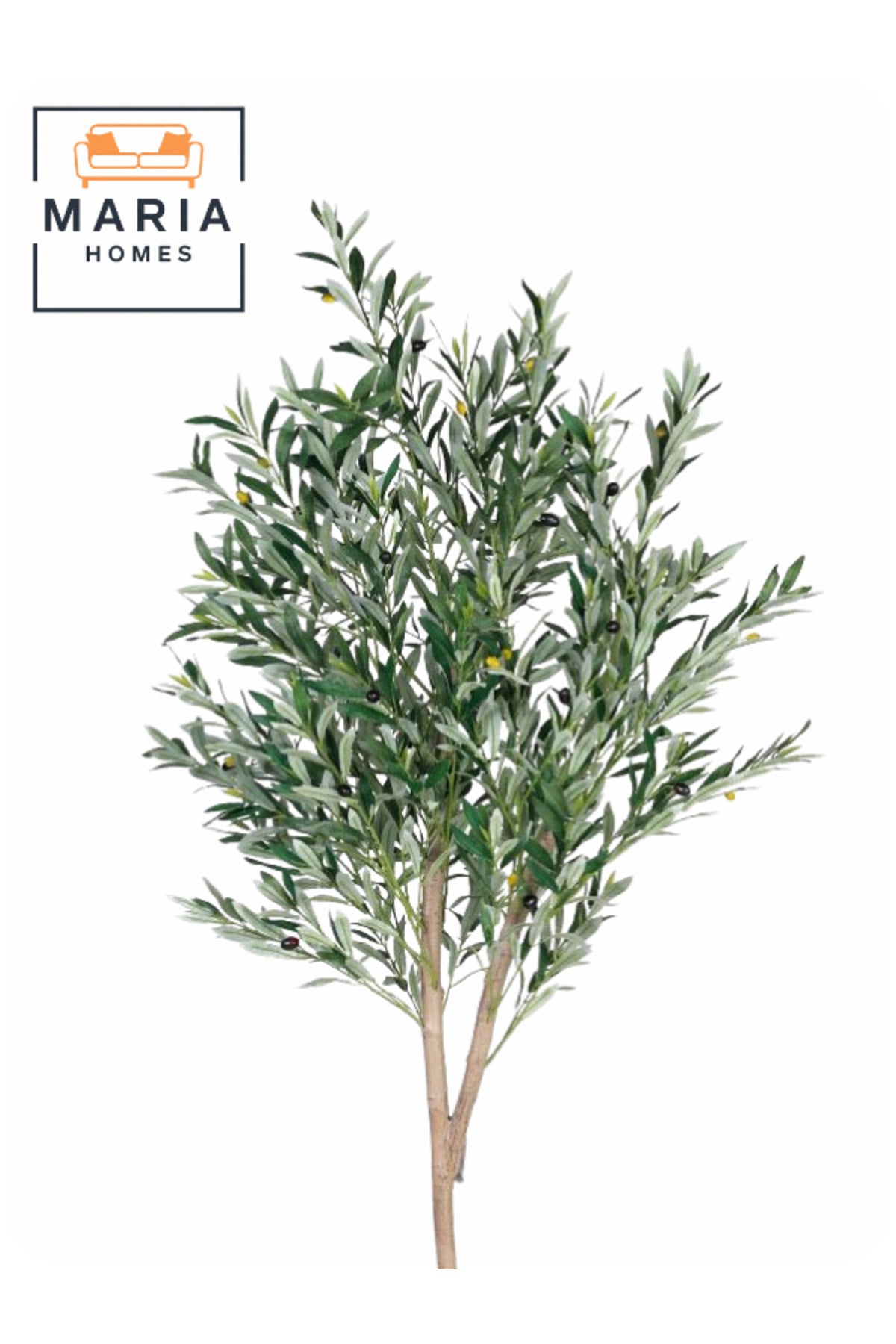 Artificial Olive Tree 180 cm Ð Tall Indoor Decorative Plant with Gray Pot for Home & Office