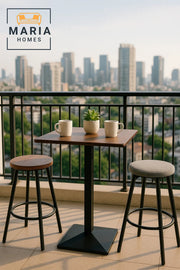 Compact Wooden Top Cafe Table Ð Black Base