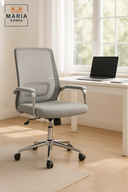 Ergonomic Grey Office Chair with Mesh Back and Chrome Base Ð Adjustable, Swivel & Comfortable