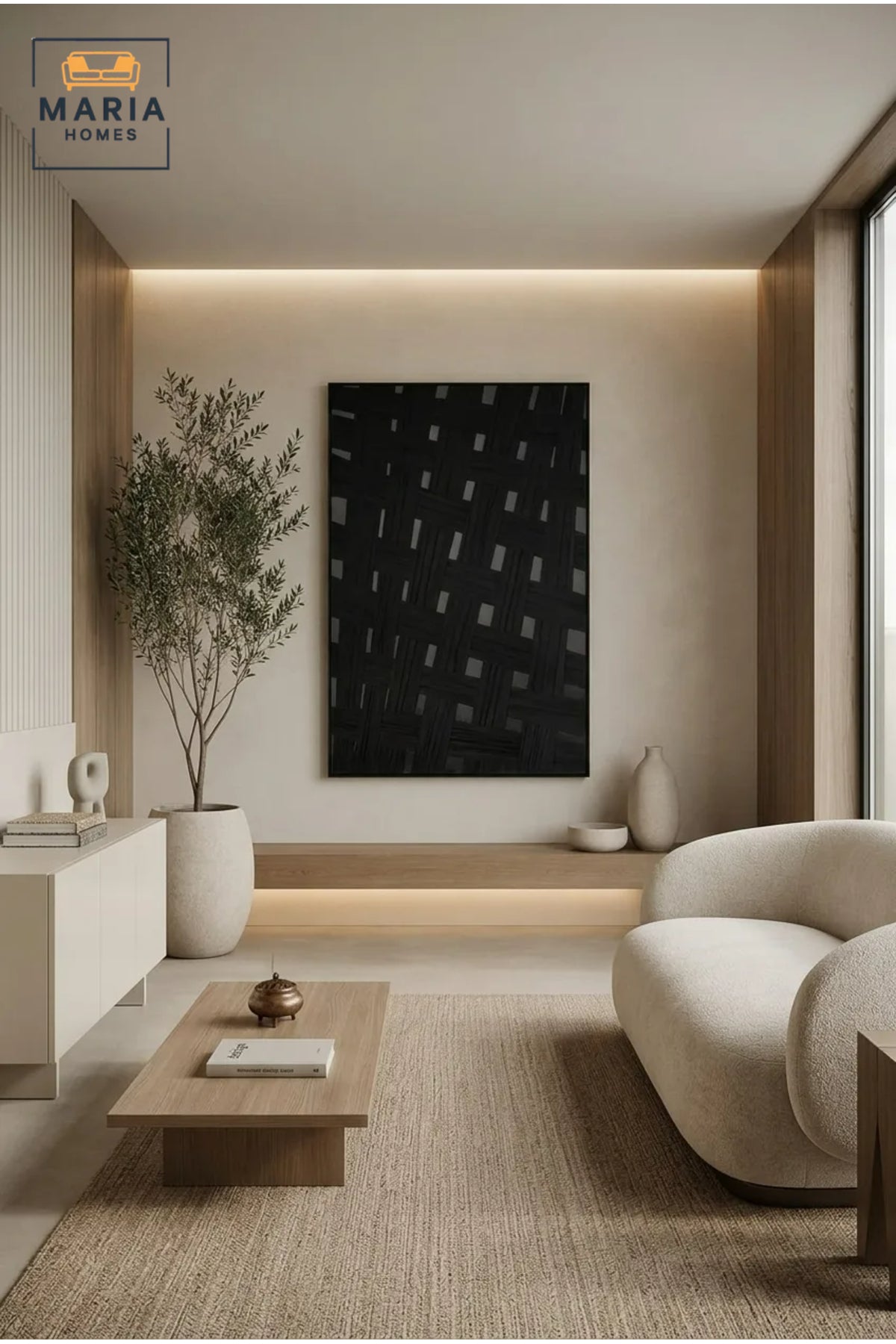 Modern Black Woven Pattern Framed Wall Art √ê Textured Abstract Decorative Painting for Living Room, Bedroom & Office D≈Ωcor