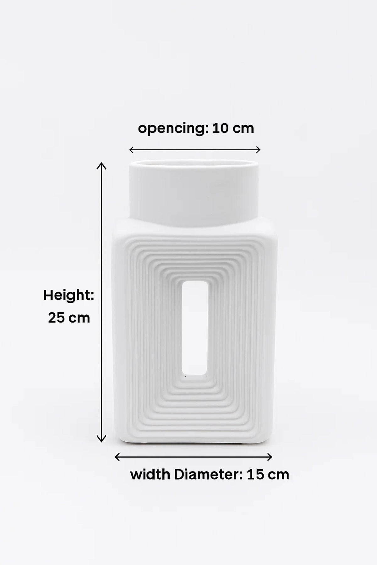 White Geometric Ceramic Vase Modern Minimalist Sculptural Decorative Pot