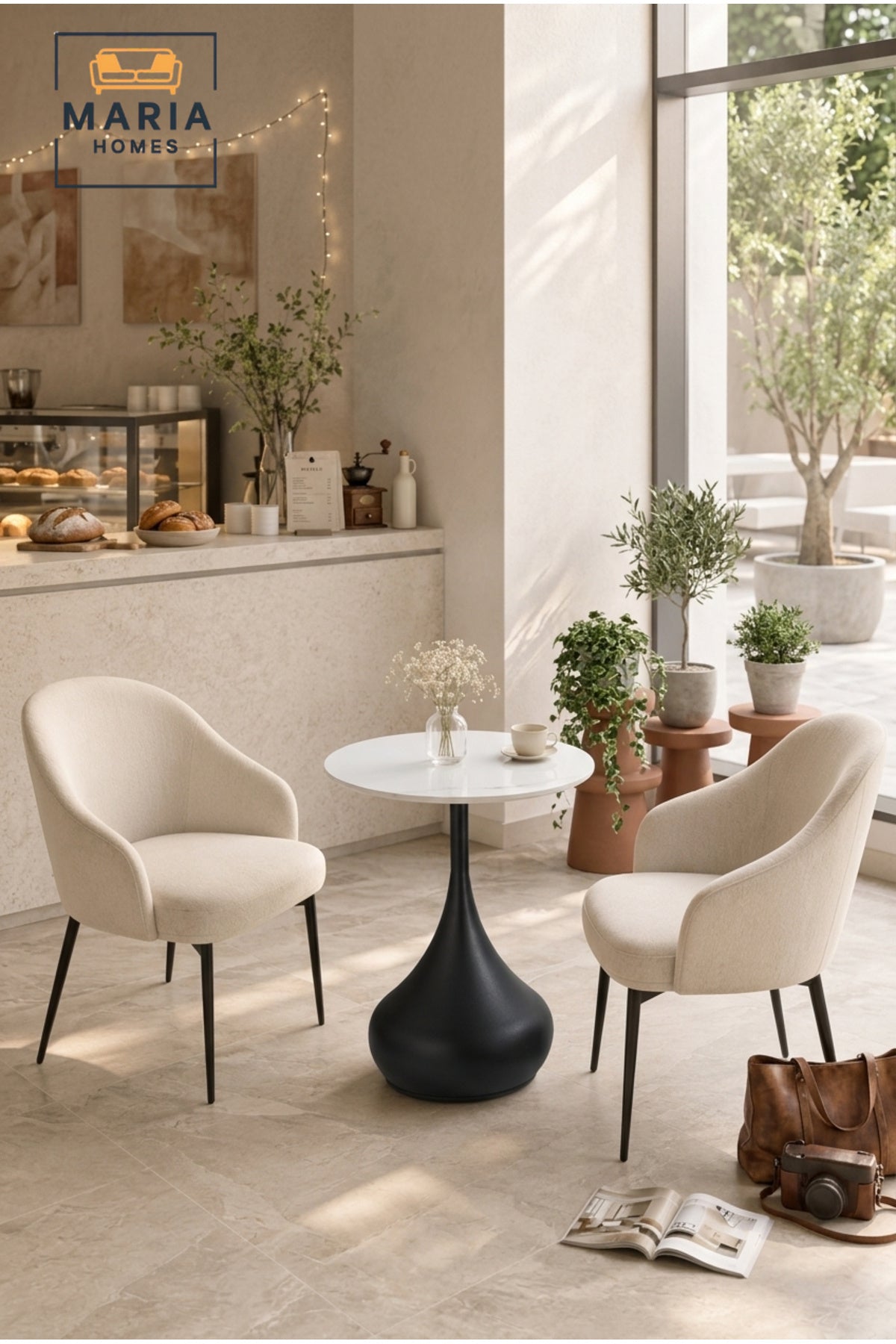 Modern Round Caf≈Ω Table Pedestal Dining Table Bistro Table for Coffee Shop Restaurant White