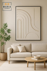 Modern Textured Wall Art 150_100 | Luxury 3D Abstract Design | Minimal Cream Decor