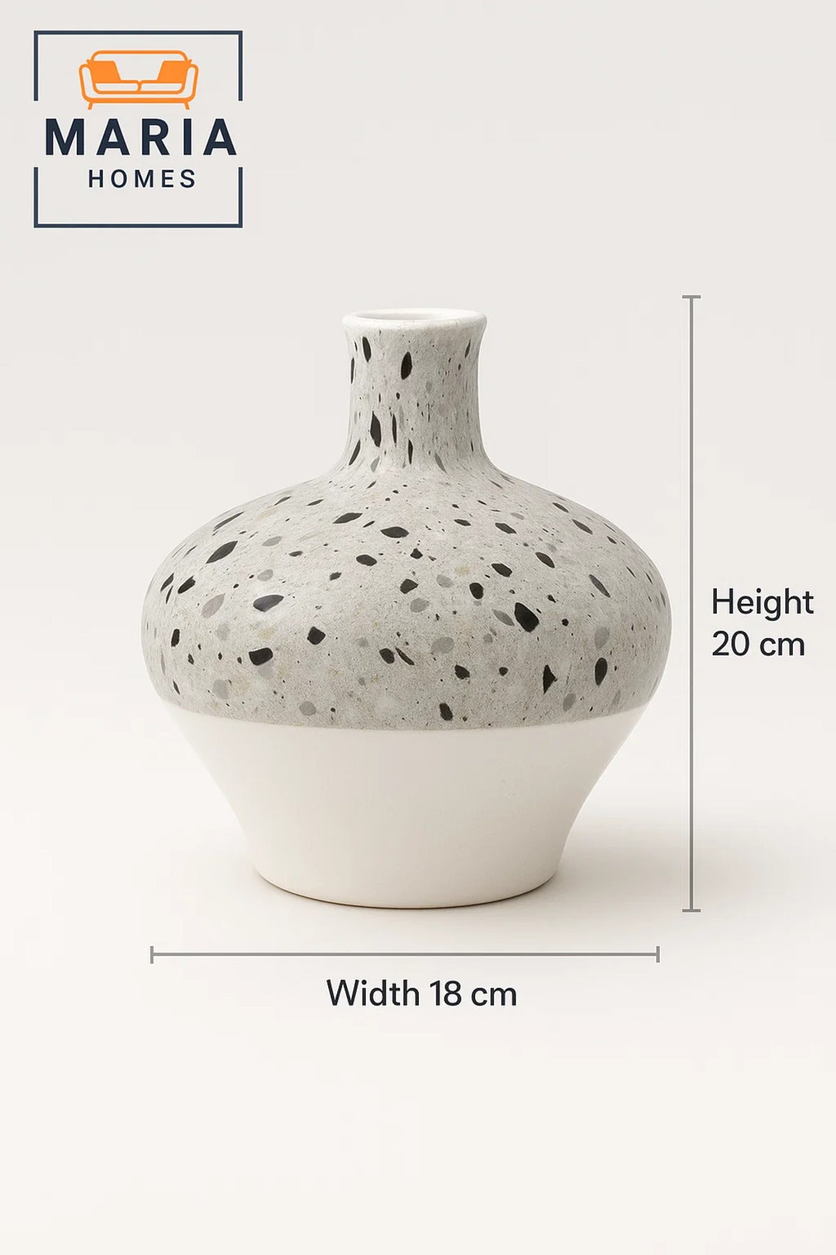 Terrazzo Pattern Ceramic Vase – Modern Round Decorative Flower Pot