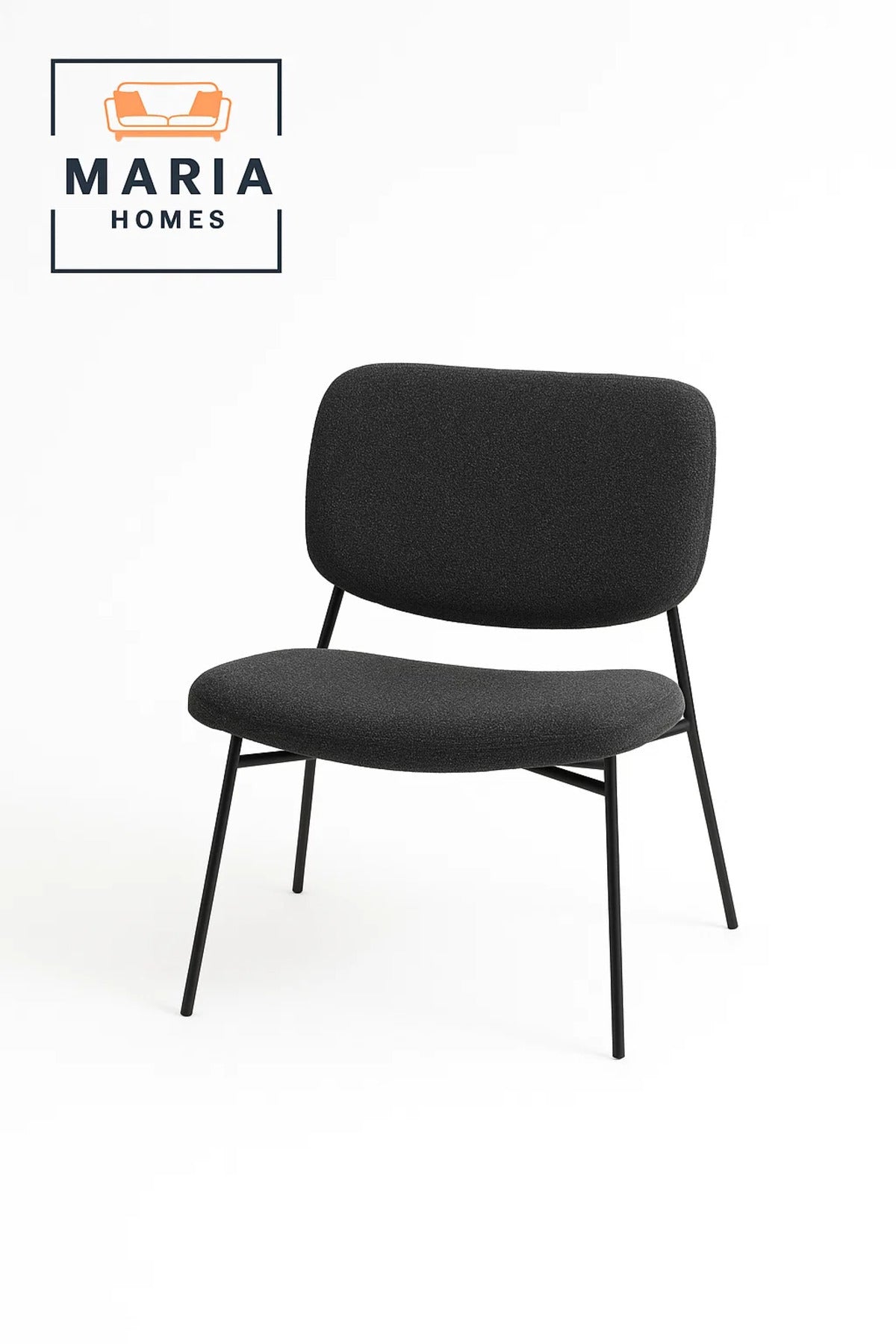 Modern Charcoal Lounge Chair with Metal Frame