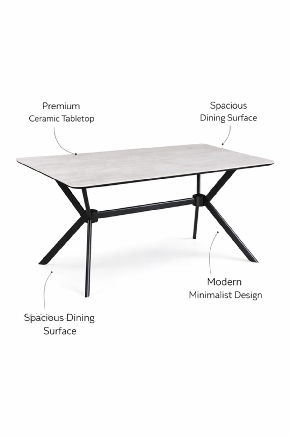 Large Black and Grey Side Table, 150x90x75 CM large black Dinner Table