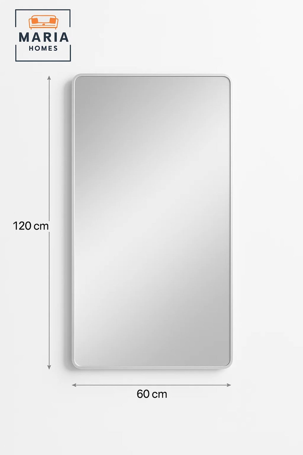 Silver Wall Mirror 120x60 cm for Bedroom, Bathroom, Living Room, Dressing & Home D≈Ωcor