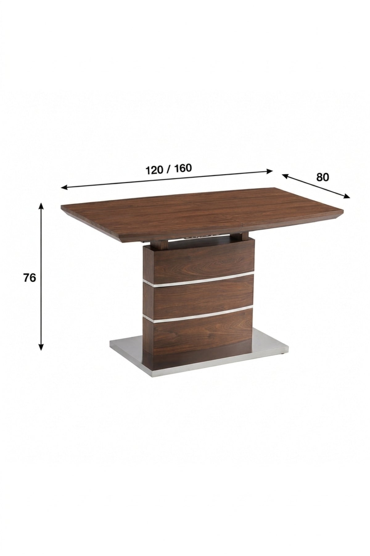 Extendable Wooden Dining Table √ê Modern Rectangular Dining Table with Expandable Top for Dining Room & Kitchen