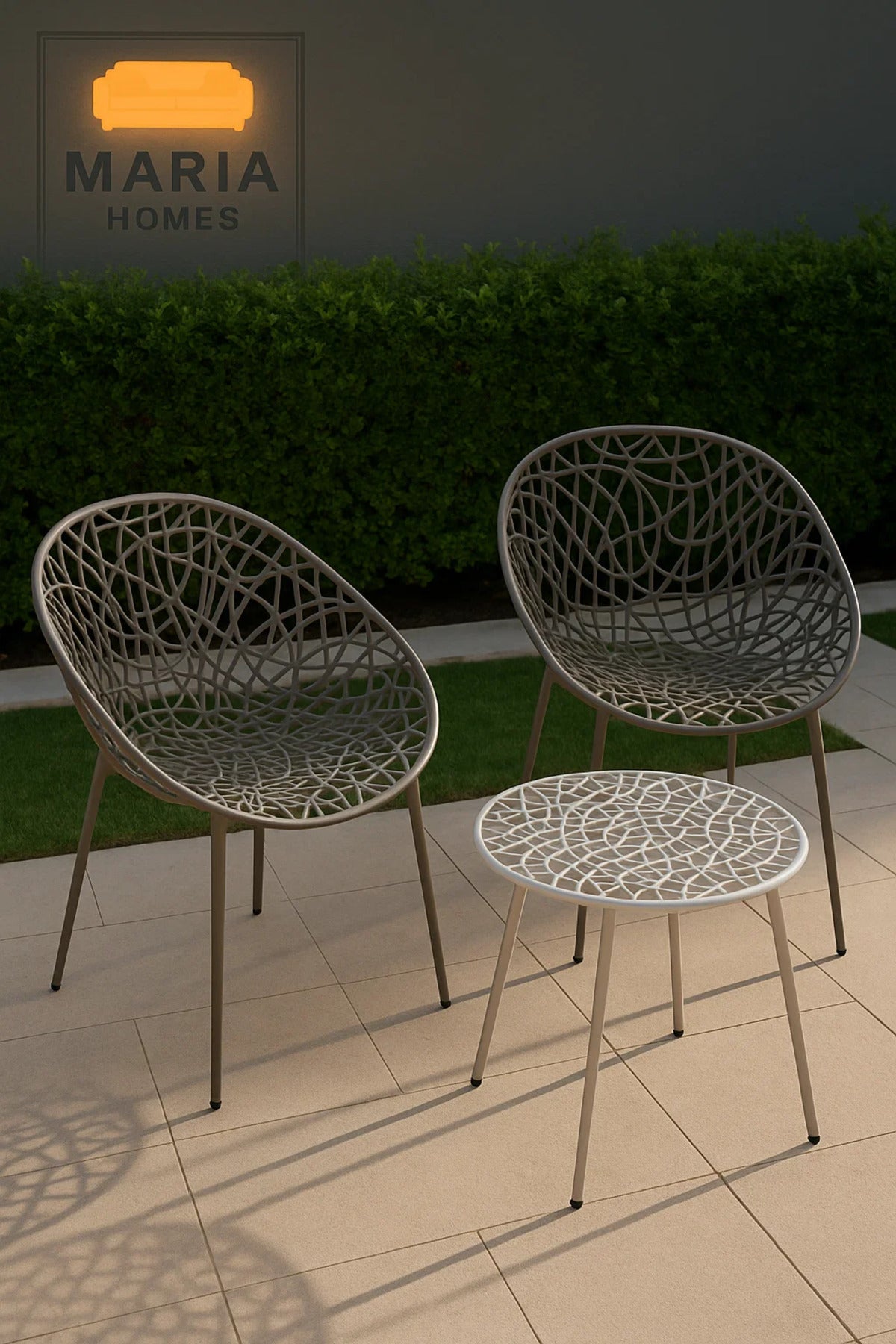 Contemporary Grey Net Design Outdoor Chair Ð Durable & Stylish Plastic Seating