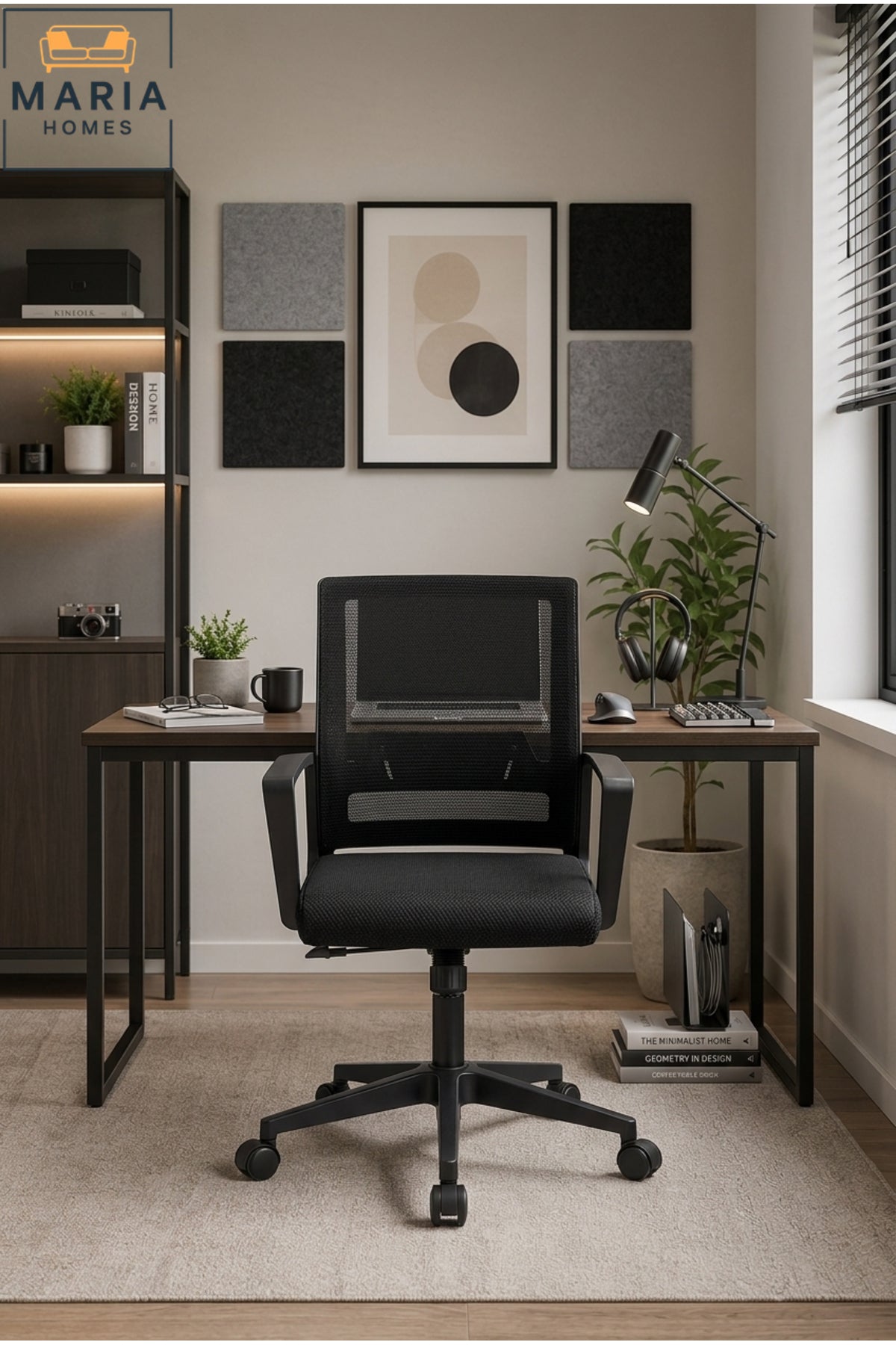 Ergonomic Mesh Office Chair with Wheels Ð Adjustable Swivel Desk Chair for Home Office, Workstation & Study Room