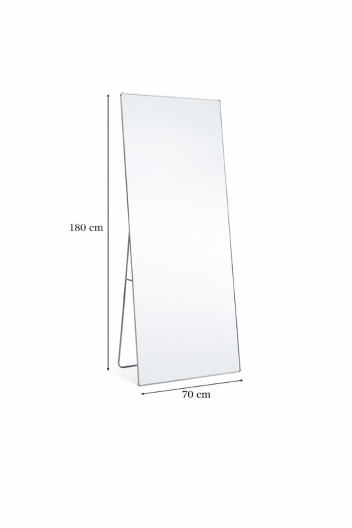 Silver Full Length Standing Mirror 70x180cm Modern Floor silver full length