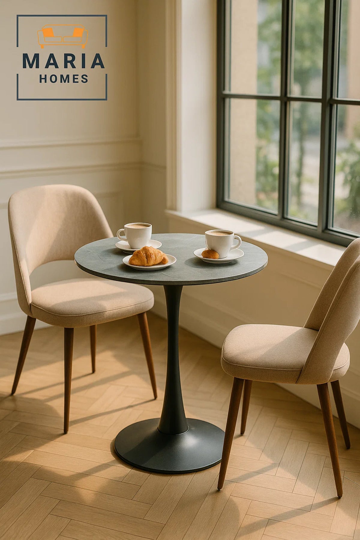 Round Grey Marble Dining Table Ð Modern CafŽ, Restaurant, Office & Home Metal Furniture 70_70