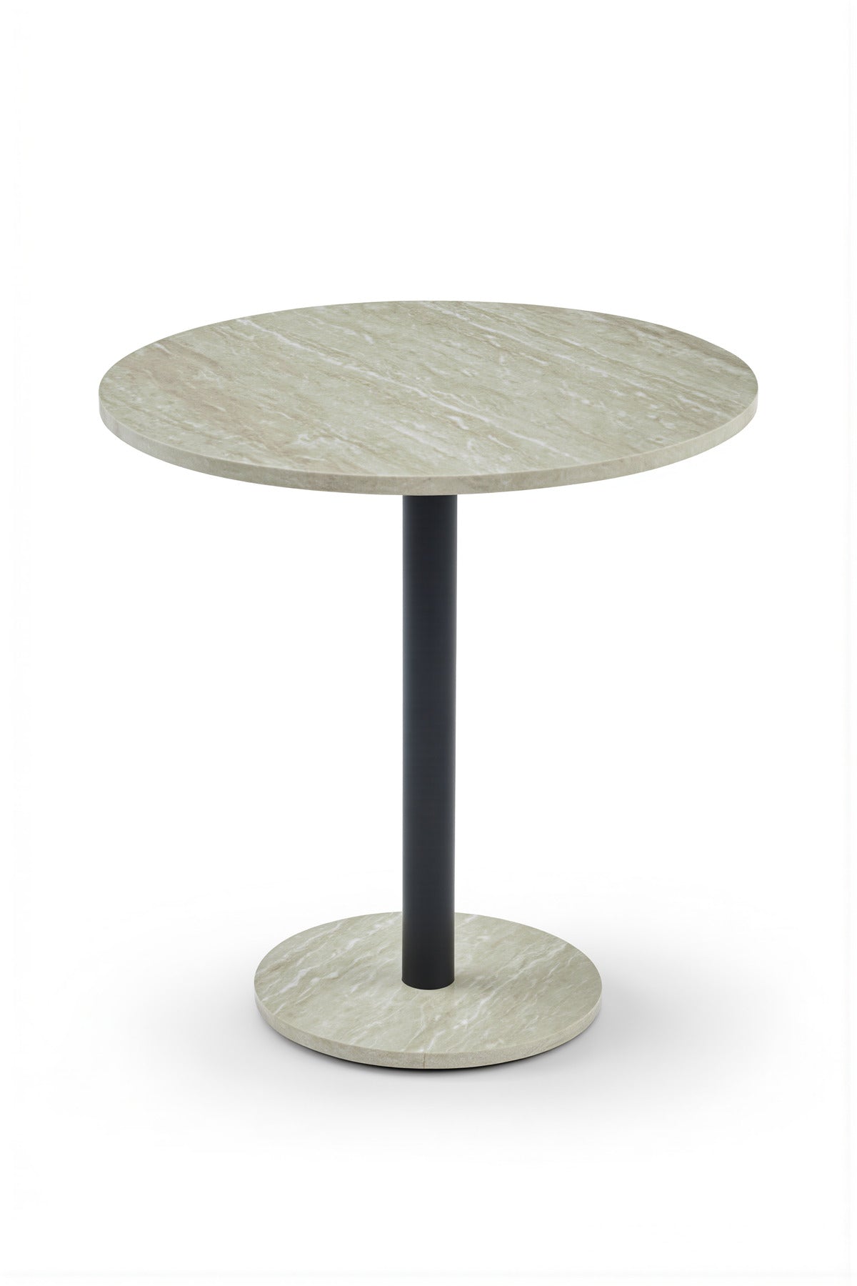 Modern Beige Coffee Table with Black Pedestal Base √ê Stylish and Minimalistic Design