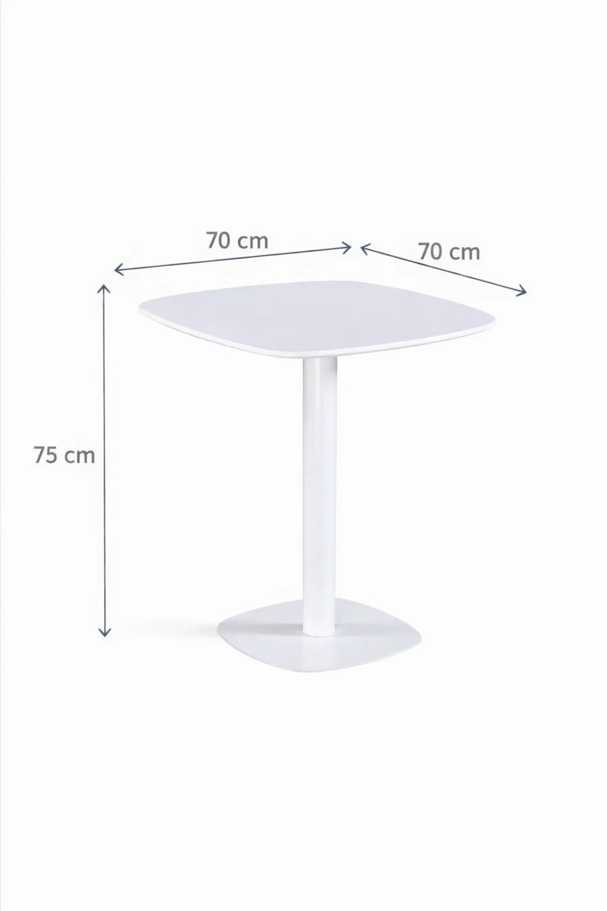 Premium White Square Bistro Table 70x70cm Modern Wooden Dining Furniture for Home Cafe Kitchen