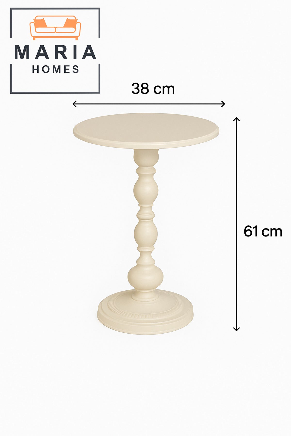 Classic Round Pedestal Accent Table in White Ð Elegant Side Table for Living Room or Entryway