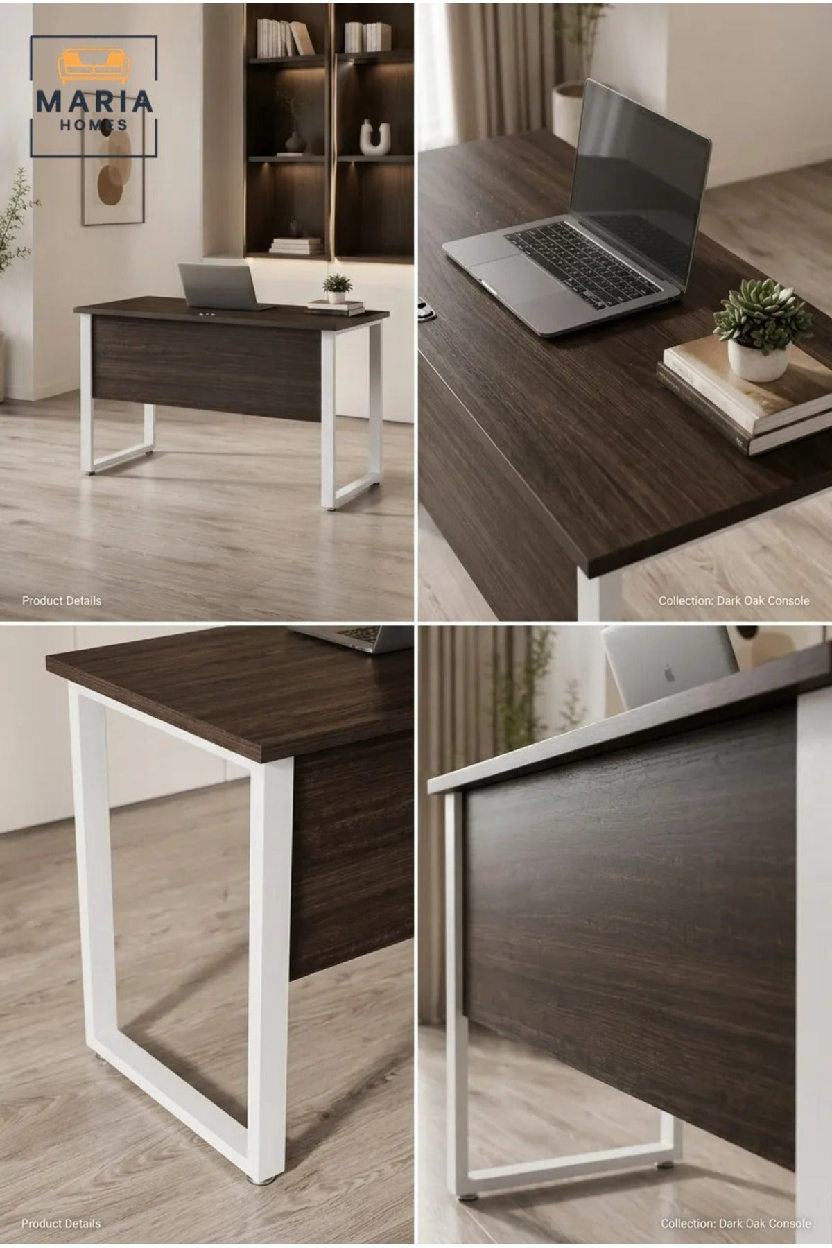 Modern Office Desk with Metal Frame √ê Executive Computer Workstation for Home & Office