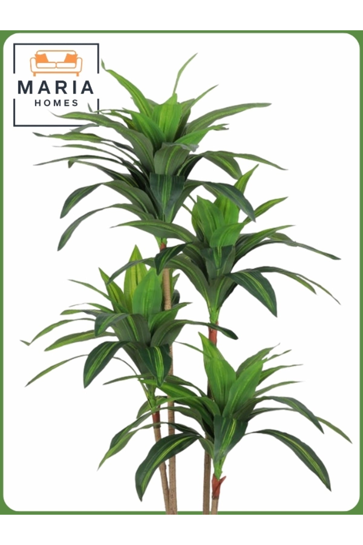 Artificial Corn Leaf Tree 145 cm Ð Indoor Faux Plant with Black white Pot