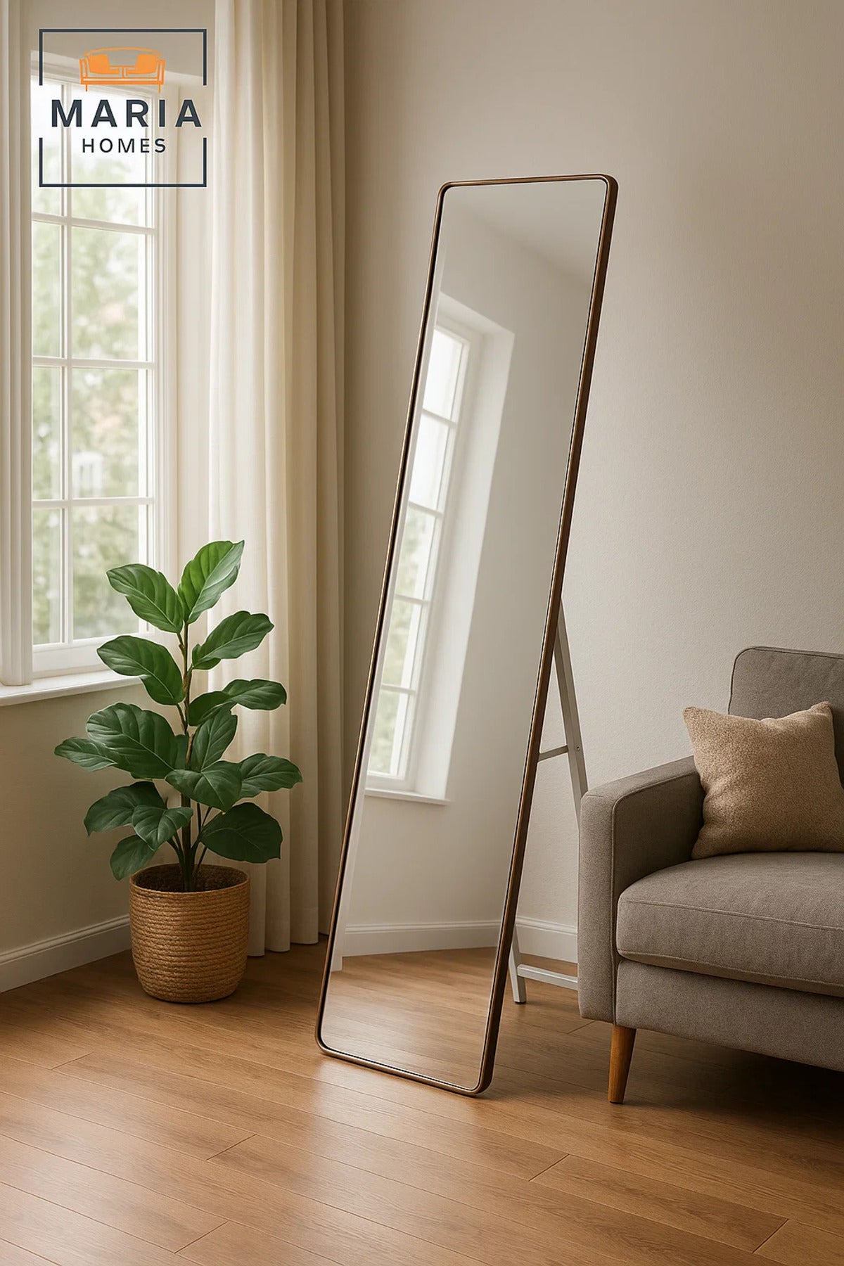 Full Length Coffee Frame Mirror 160_40 Standing Dressing Floor Mirror for Bedroom D≈Ωcor