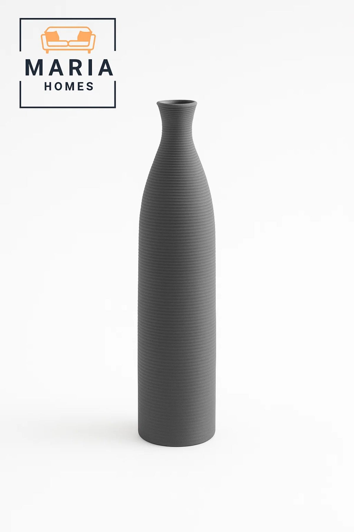 Modern Grey Decorative Vase Ð Tall Ceramic Flower Vase for Home and Office Decor