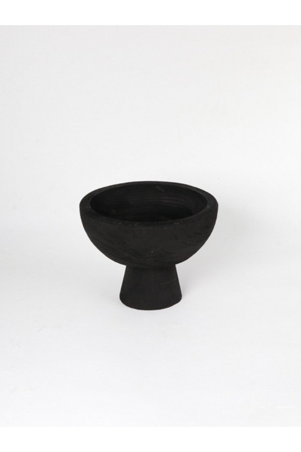 Black Wooden Pedestal Bowl Ð Modern Decorative Serving & Display Centerpiece