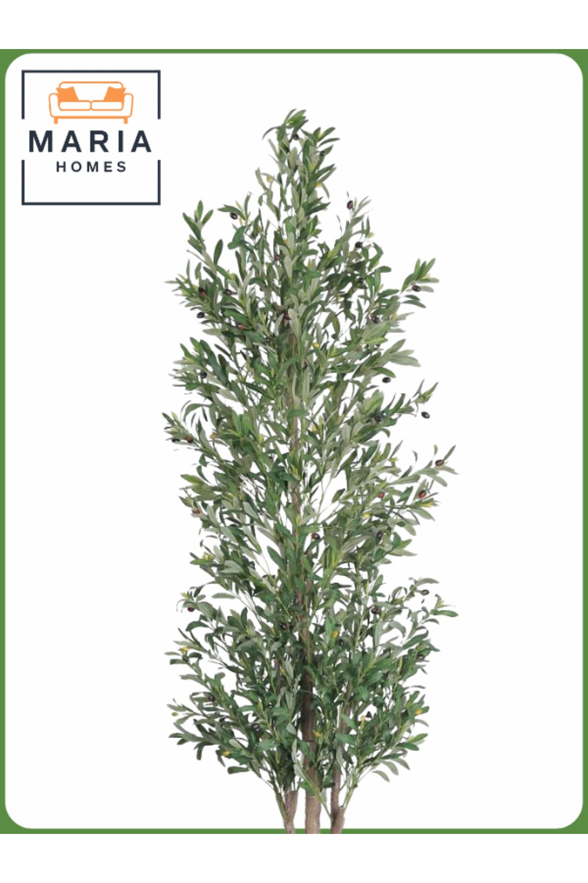 Artificial Olive Tree 210 CM with Yellow Decorative Pot – 3 Branches Indoor & Office Plant